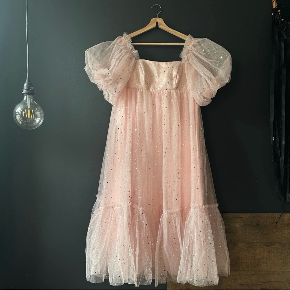 Fanciful Doll The Cosmic Moonchild Midi Dress Pink Size Small